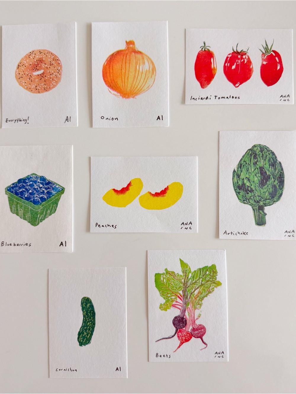 Set of 8 Inciardi mini prints